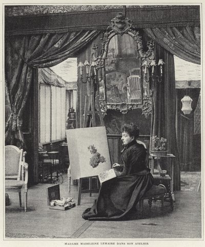 Madeleine Lemaire in ihrem Atelier von French Photographer