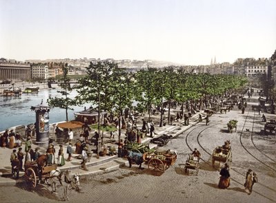 Marché Saint Antoine, Quay des Célestins, Lyon, um 1900 von French Photographer