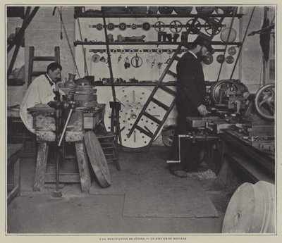 Montagewerkstatt in der Porzellanfabrik von Sèvres, Frankreich von French Photographer