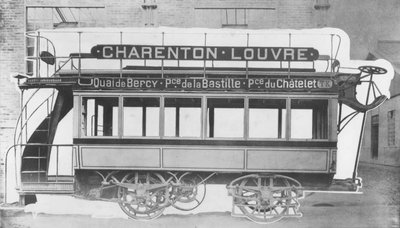 N.J. Raffards elektrischer Straßenbahnwagen, 1881 von French Photographer