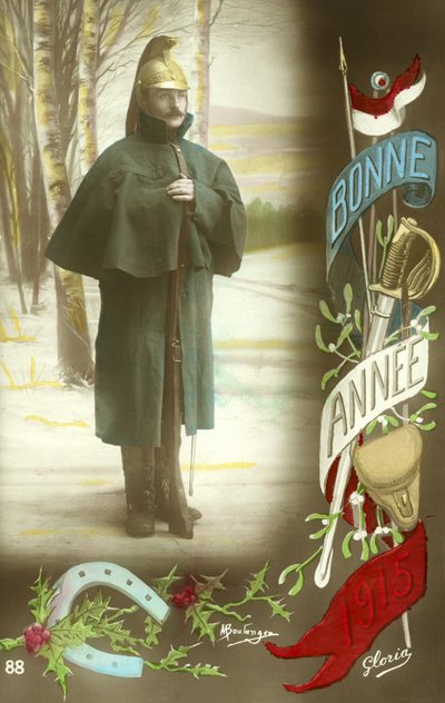Neujahrskarte mit Soldat von French Photographer