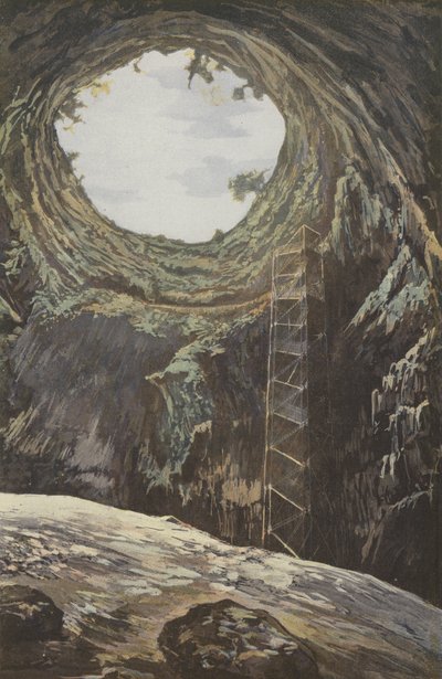 Padirac, Öffnung und Inneres des Abgrunds, von unten gesehen von French Photographer