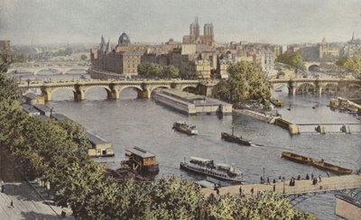 Paris, Pont-Neuf und Île de la Cité, Ansicht vom Louvre von French Photographer