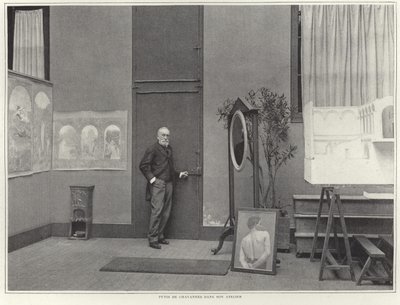 Pierre Puvis de Chavannes in seinem Atelier von French Photographer