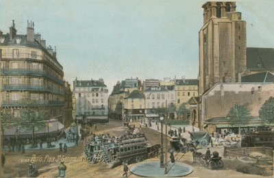 Place St Germain des Prés, Paris. Postkarte von 1913. von French Photographer