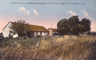 Postkarte, die das Haus von Henri Desire Landru (1869-1922) in Gambais darstellt von French Photographer