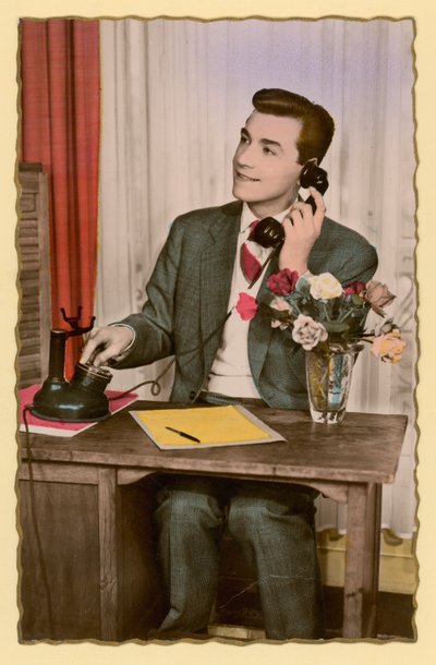 Postkarte mit Telefon von French Photographer