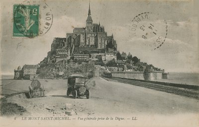 Postkarte von Mont Saint-Michel, Normandie, gesendet 1913 von French Photographer