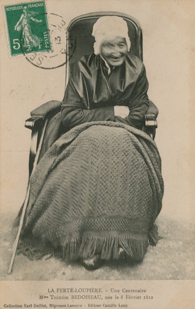 Hundertjährige, Madame Therese Bedoiseau, La Ferte-Loupiere von French Photographer