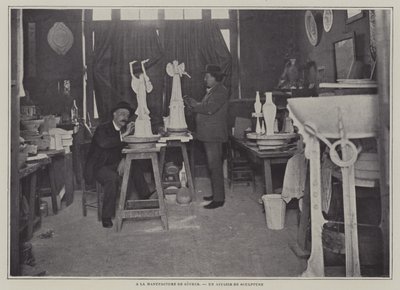 Bildhauerwerkstatt in der Porzellanfabrik von Sèvres, Frankreich von French Photographer