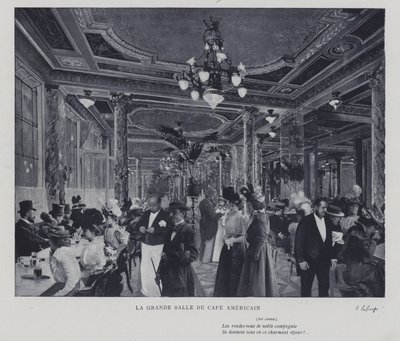 Die große Halle des Café Américain, Paris von French Photographer