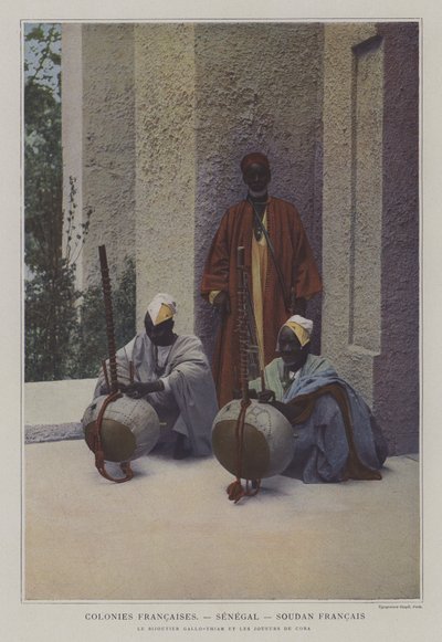 Der Juwelier Gallo-Thiam und Koraspieler im Senegal und Französisch-Sudan Abschnitt der Weltausstellung 1900, Paris von French Photographer