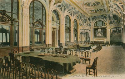 Das neue Spielzimmer in einem Casino in Monte Carlo. Postkarte von 1913. von French Photographer