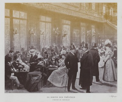 Theaterbesucher vor der Taverne Pousset in Paris nach einer Vorstellung von French Photographer