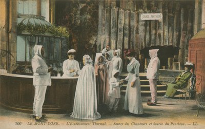 Thermalquellen, Le Mont Dore, Frankreich. Postkarte von 1913. von French Photographer