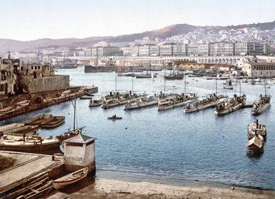 Blick auf den Hafen von Algier vom Admiralität, veröffentlicht 1900 von French Photographer