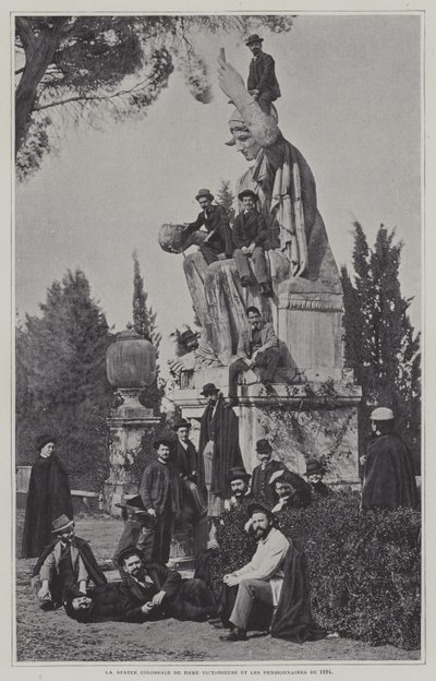 Besucher an der Statue von Rom siegreich von French Photographer