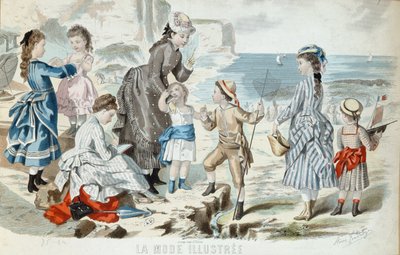 Ein Strand in der Normandie, 1875 von French School