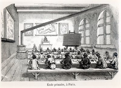 Eine Grundschule in Paris, aus Almanach du Magasin Pittoresque, 1975 von French School