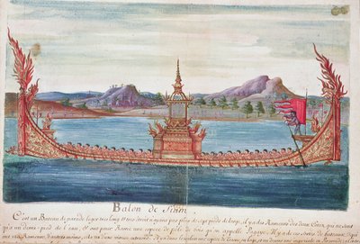 Ein siamesisches Paradeboot, aus einem Bericht der Jesuiten in Siam, 1688 von French School