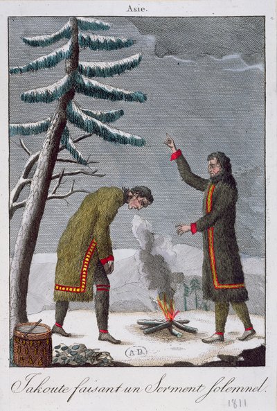 Ein Jakute schwört einen feierlichen Eid, 1811 von French School