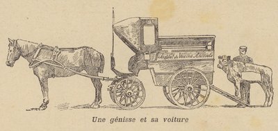 Eine Färse wird in einen Wagen geladen von French School