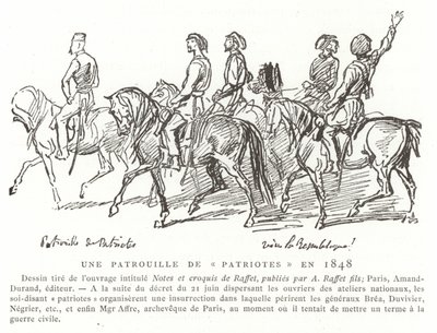 Eine Patrouille von Patrioten, Frankreich, 1848 von French School