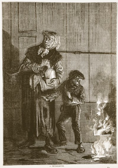 Eine Petroleuse, April 1871, Illustration aus Cassells Geschichte des Krieges zwischen Frankreich und Deutschland, 1870-1871 von French School