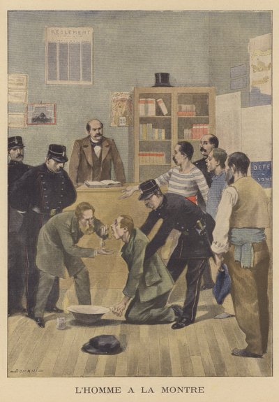 Ein Dieb, der eine gestohlene Uhr verschluckte von French School