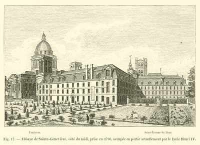 Abtei Sainte-Geneviève, Südseite, aufgenommen 1790, teilweise heute vom Lycée Henri IV genutzt von French School