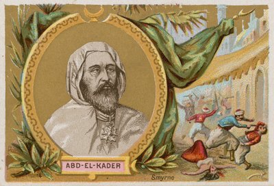 Abd-el-Kader, der den islamischen Kampf gegen die französische Invasion in Algerien führte von French School