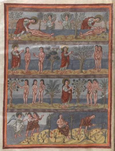 Die Erschaffung von Adam und Eva von French School