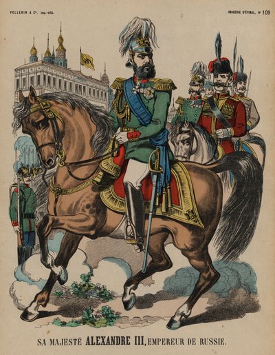 Alexander III., Zar von Russland (farbige Gravur) von French School