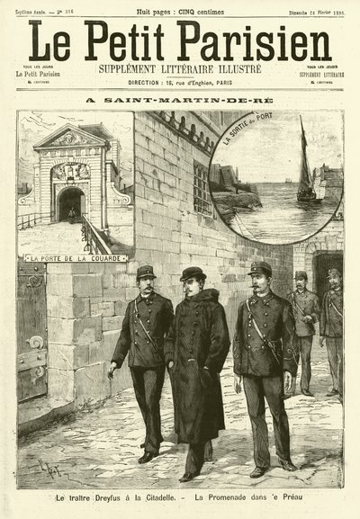Alfred Dreyfus im Gefängnis von Saint-Martin-de-Ré, Frankreich von French School