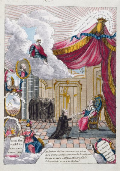 Allegorie des Berichts an Louis XVI. durch Jacques Necker 1781 von French School
