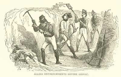 Alliierte Verschanzungen vor Leipzig (Gravur) von French School