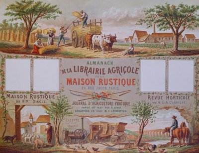 Almanach der Landwirtschaftsbuchhandlung La Maison Rustique, ca. 1860 von French School