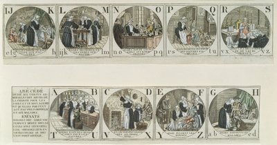 Alphabet-Fibel, Darstellung der Arbeit der Barmherzigen Schwestern, frühes neunzehntes Jahrhundert von French School