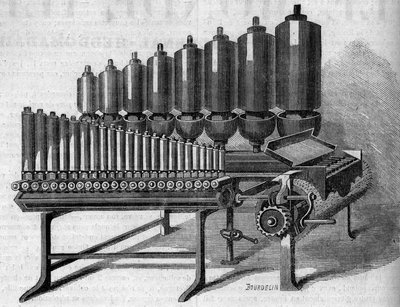 Amerikanische Dampforgel. Gravur in „Le Monde Illustré“ Nr. 146 vom 28. Januar 1860 von French School