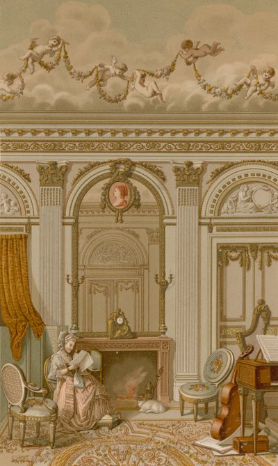 Ein Innenraum zur Zeit Ludwigs XVI von French School