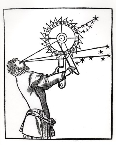 Ein Astrolabium, Illustration aus Cosmographia von Petrus Apianus (1495-1552), veröffentlicht in Paris von Vivant Gualtherot, 1551 von French School