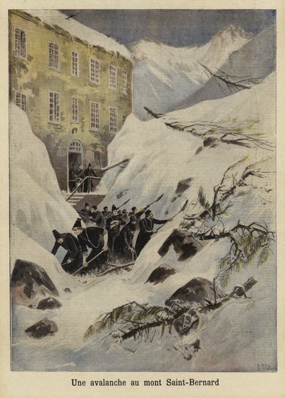 Eine Lawine am Großen St. Bernhard Pass, Schweiz, 1897 von French School