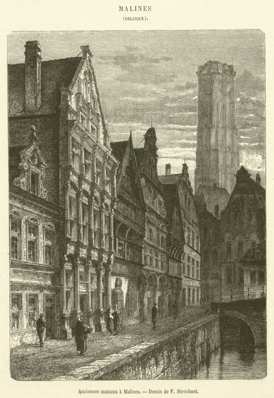 Alte Häuser in Mechelen von French School