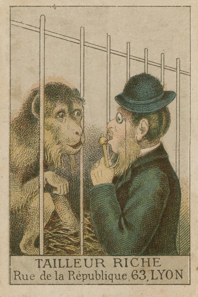 Affe und Mensch von French School