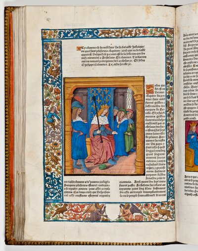 Archelaus auf dem Thron nach dem Tod seines Vaters Herodes des Großen, 4 v. Chr. (handkolorierter Druck) von French School