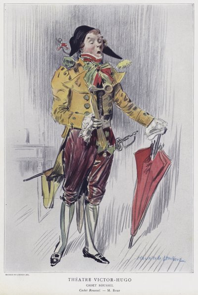 Armand Bour in der Titelrolle in Cadet Roussel, 1903 von French School