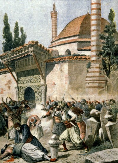 Armenier griffen eine Moschee in Konstantinopel an von French School