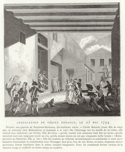 Verhaftung von Cécile Renault, Paris, 23. Mai 1794 von French School