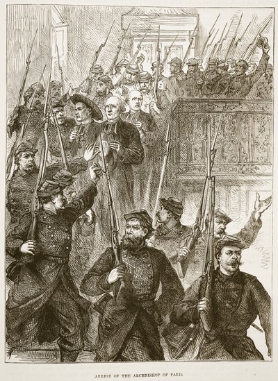 Verhaftung des Erzbischofs von Paris, März 1871, Illustration aus Cassells Geschichte des Krieges zwischen Frankreich und Deutschland, 1870-1871 von French School