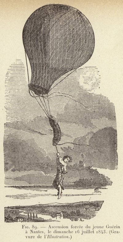 Erzwungener Aufstieg des jungen Guerin in Nantes, Sonntag, 16. Juli 1843 von French School